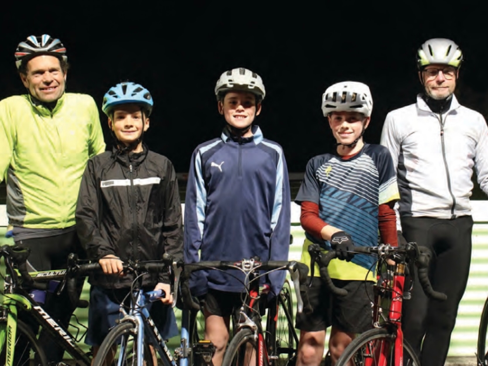 Riders on a Cuddon Cycling Marlborough club night